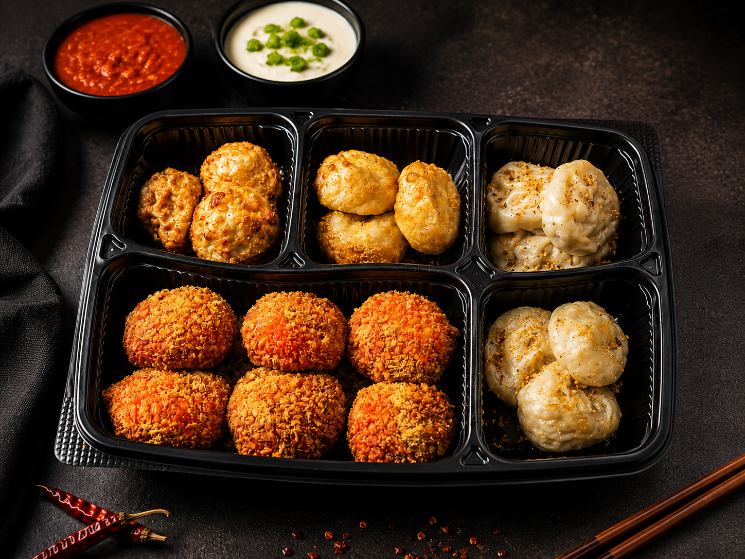Momo Festival Platter – 18 Momos + 5 Free Dips